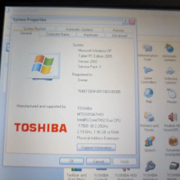Vintage Toshiba Portege M700 Tablet Laptop Windows XP Tablet SP3 Core 2 Duo - Picture 4 of 10